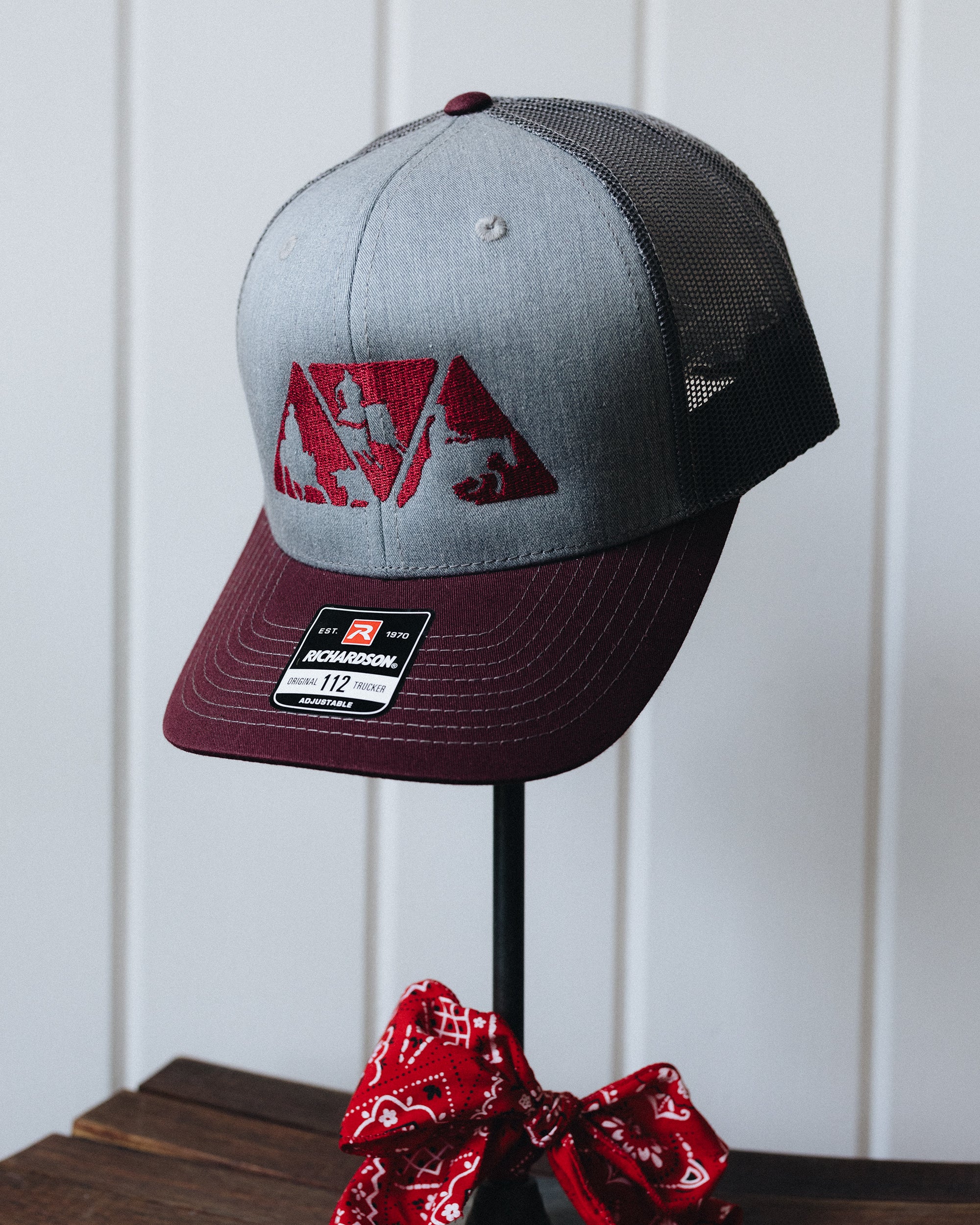 Grey and Maroon NRCHA Logo Mesh Hat