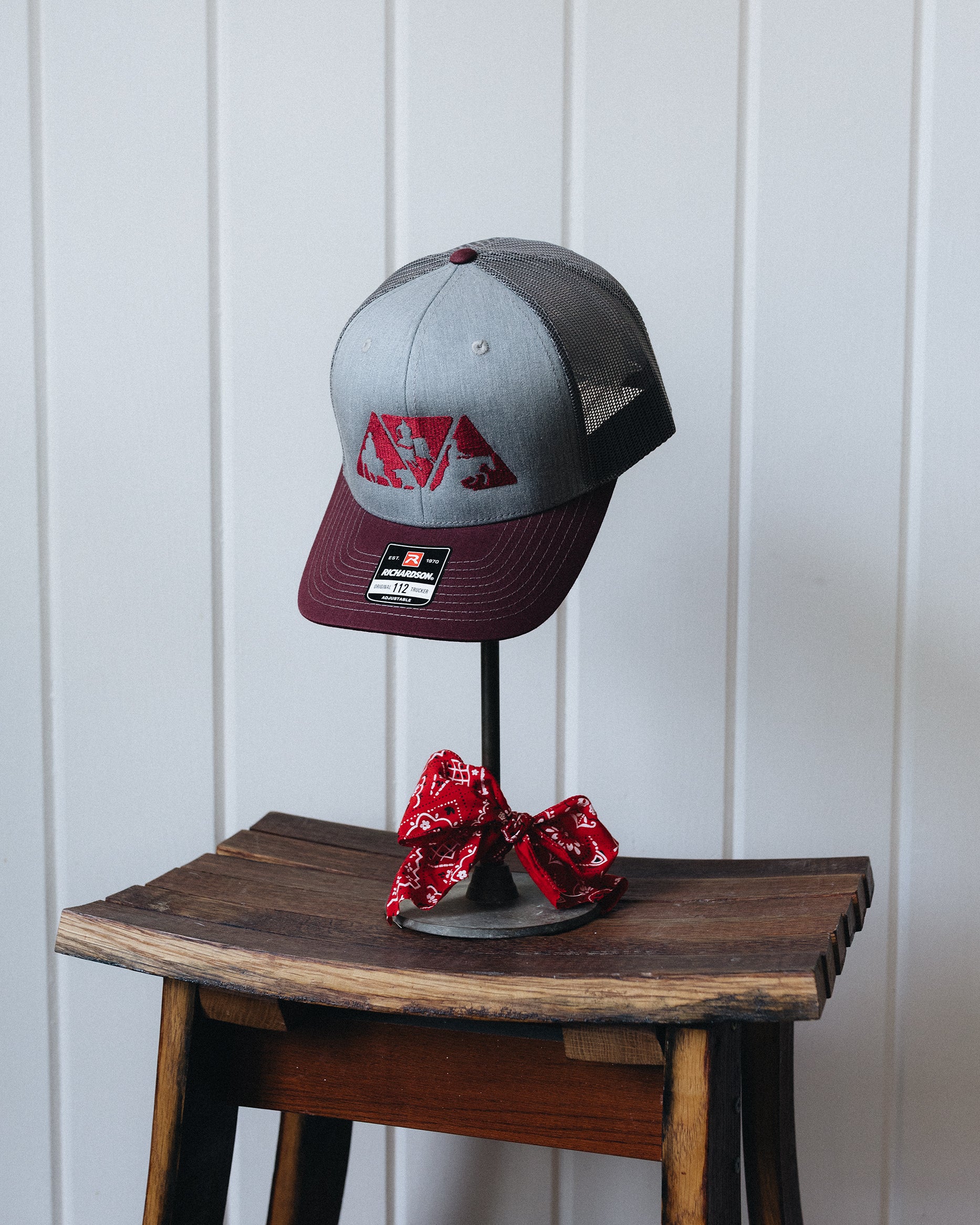 Grey and Maroon NRCHA Logo Mesh Hat - Image 2