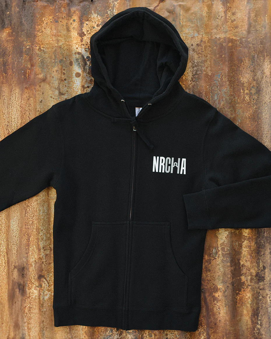 Men's NRCHA Logo Zip Black Hoodie - Image 2
