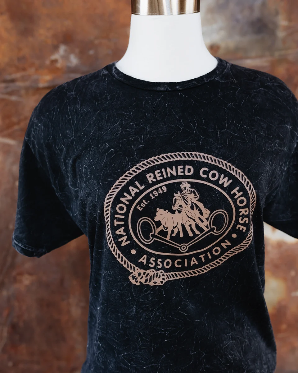 Men's NRCHA Retro Logo Mineral Wash Black Short Sleeve T-shirt