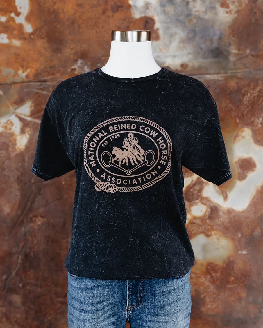 Men's NRCHA Retro Logo Mineral Wash Black Short Sleeve T-shirt - Image 2