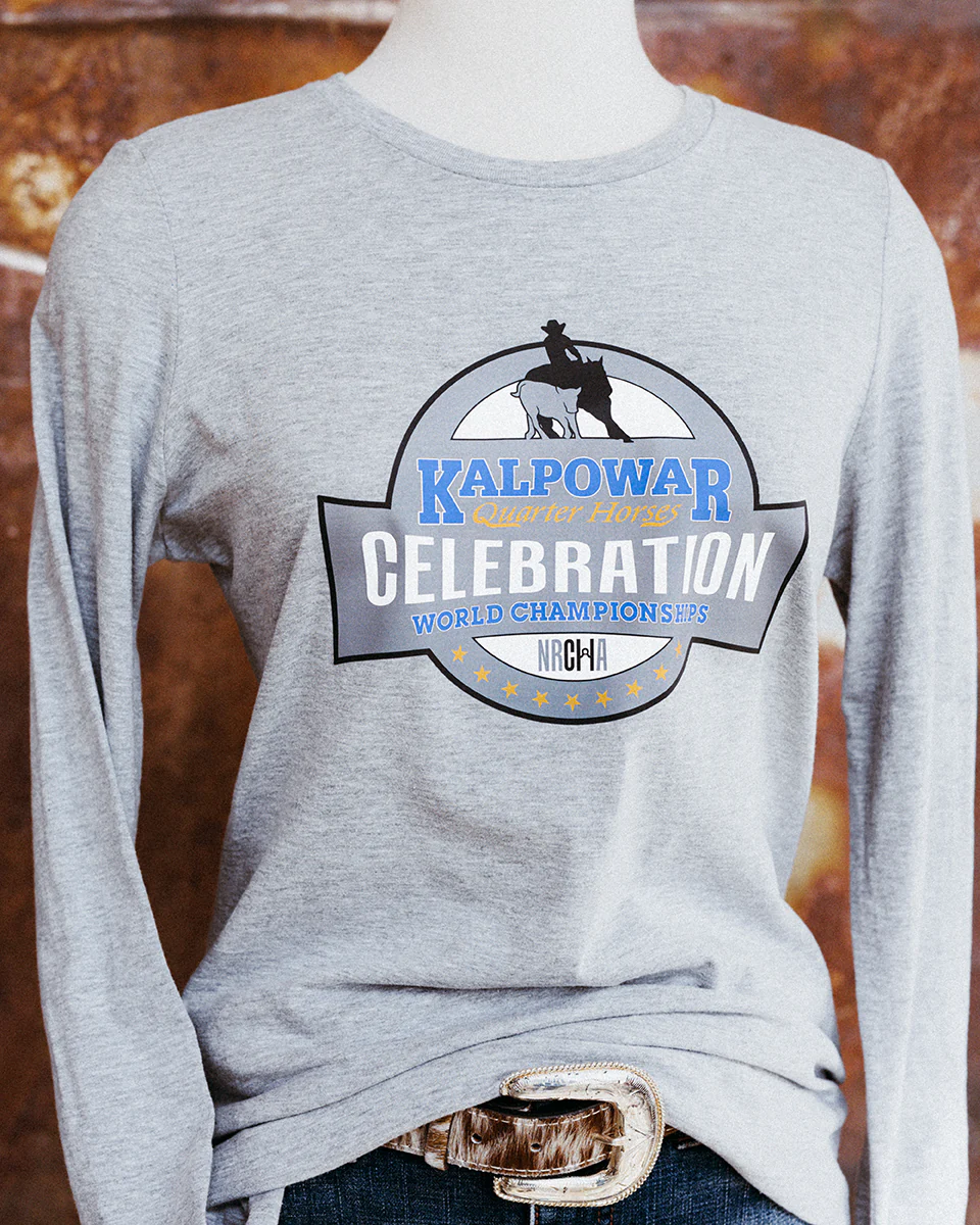 NRCHA Celebration of Champions 2026 Women's Light Grey Long Sleeve T-shirt - Image 2