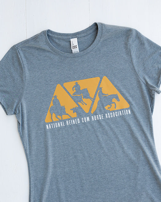 NRCHA Triangle Logo Ladies Heather Grey Short Sleeve Crewneck T-shirt
