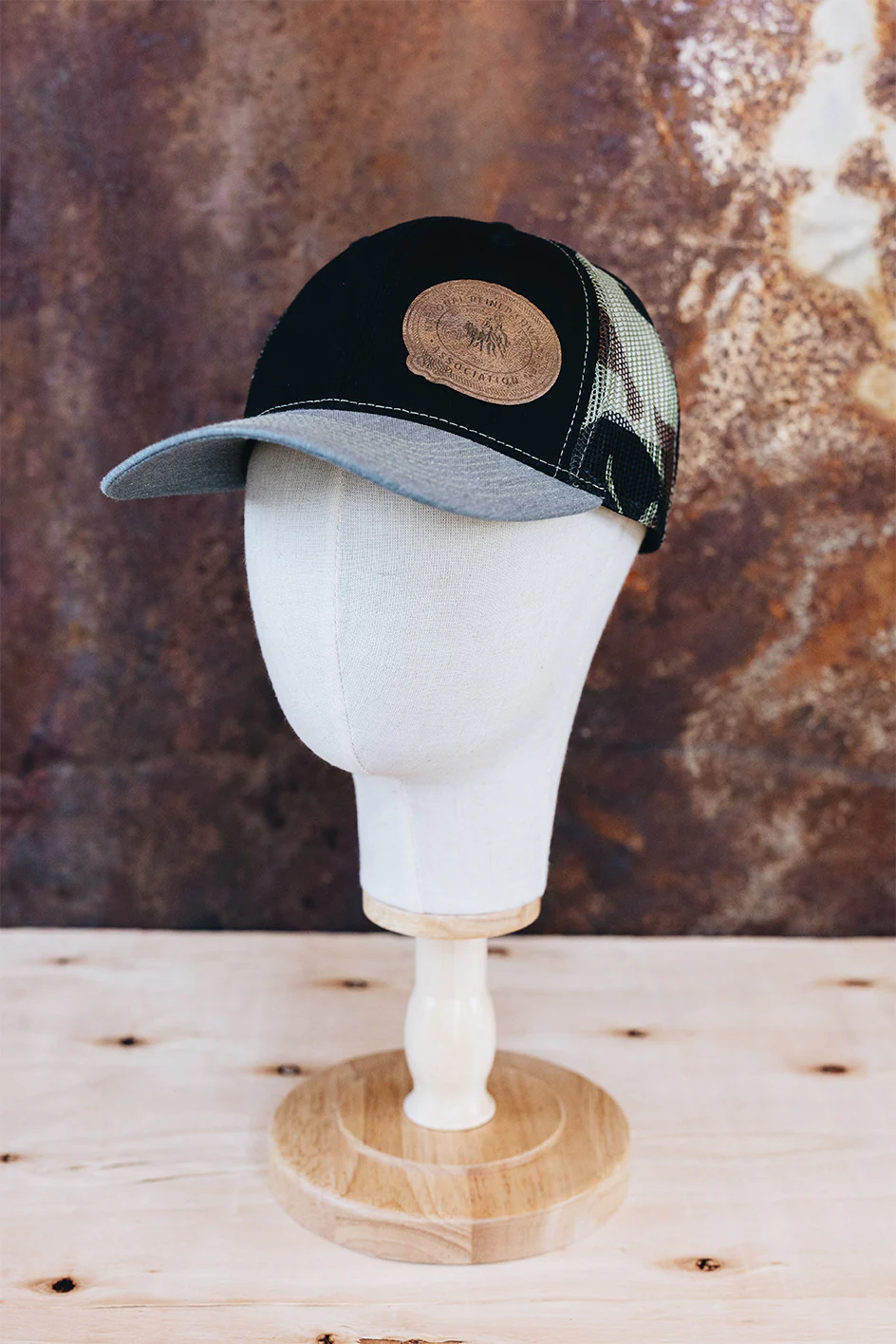 NRCHA Retro Logo Black, Grey and Camo Mesh Hat