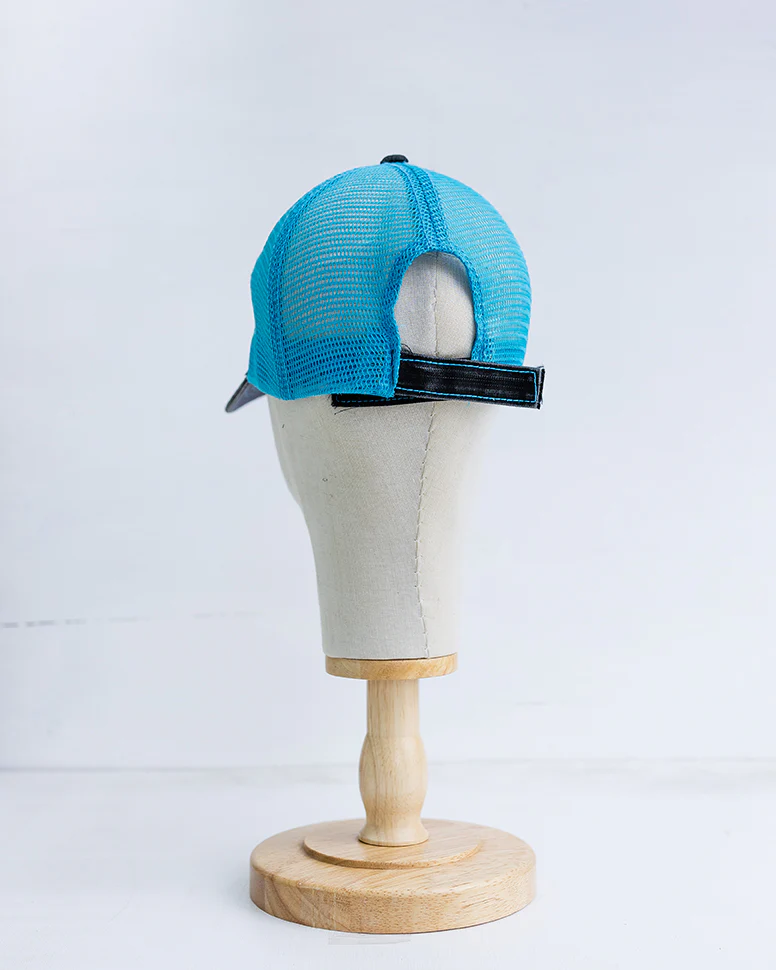 NRCHA Triangle Logo Patch Grey Denim & Turquoise Soft Mesh Hat - Image 3