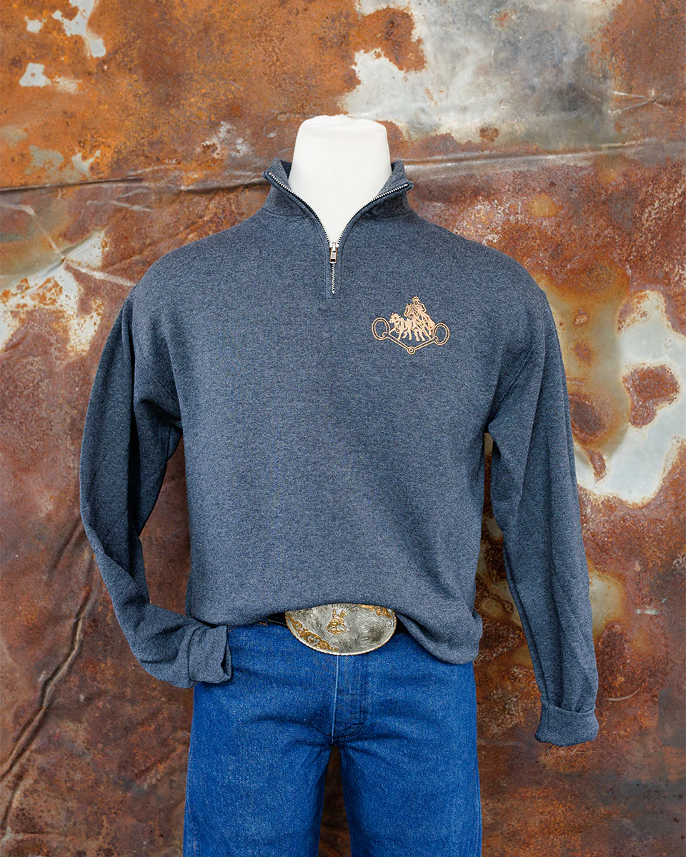 NRCHA Retro Logo Jerzees Rugged Men's 1/4 Zip (2 Colors) - Image 4