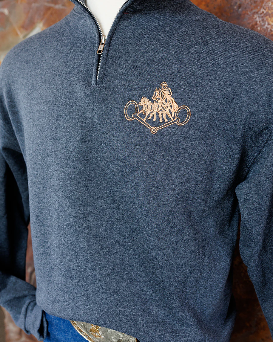 NRCHA Retro Logo Jerzees Rugged Men's 1/4 Zip (2 Colors) - Image 6