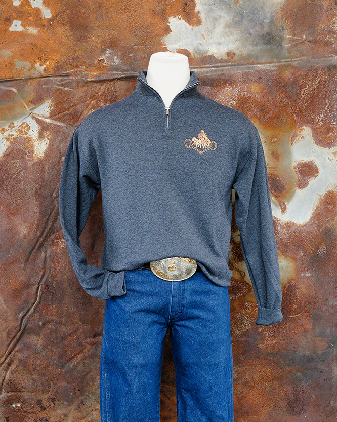 NRCHA Retro Logo Jerzees Rugged Men's 1/4 Zip (2 Colors) - Image 8