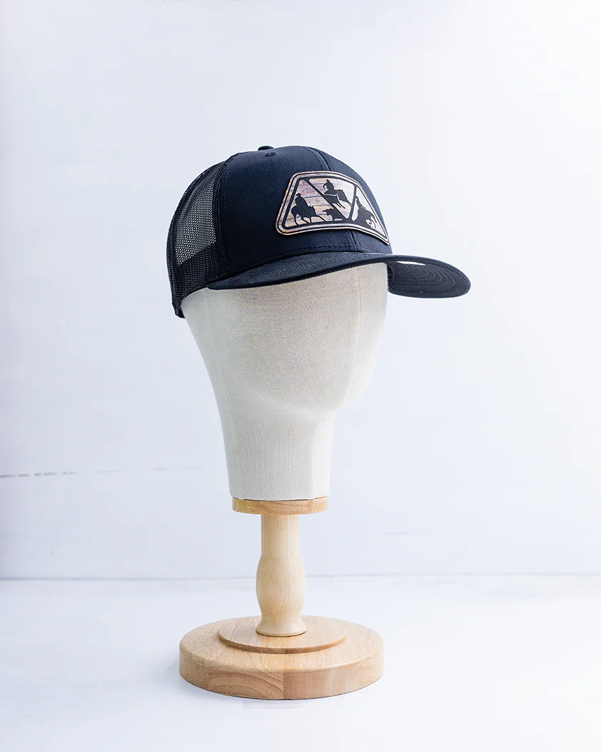 NRCHA Triangle Logo Woodgrain Patch Black Mesh Hat - Image 2