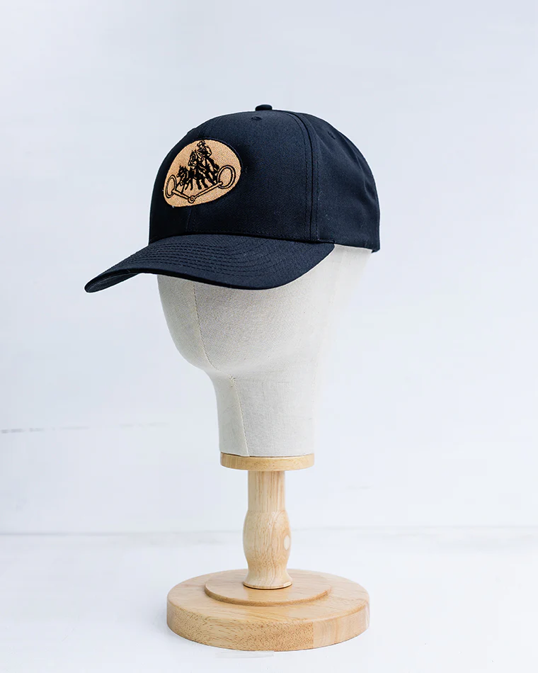 NRCHA Retro Logo Solid Black Cloth Hat