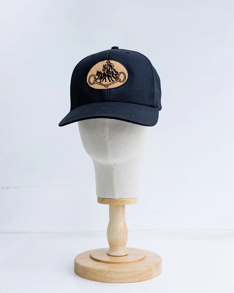 NRCHA Retro Logo Solid Black Cloth Hat - Image 2