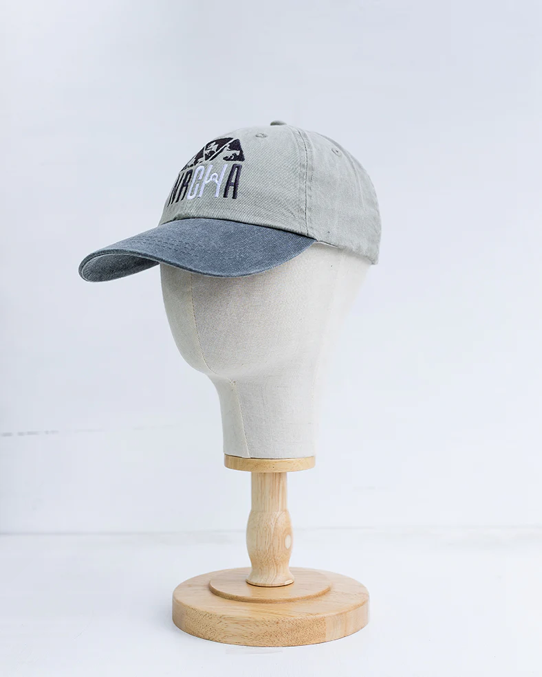 NRCHA Stacked Logo Washed Grey & Green Cloth Soft Hat - Image 2