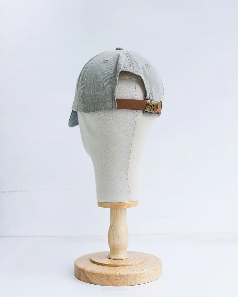 NRCHA Stacked Logo Washed Grey & Green Cloth Soft Hat - Image 3
