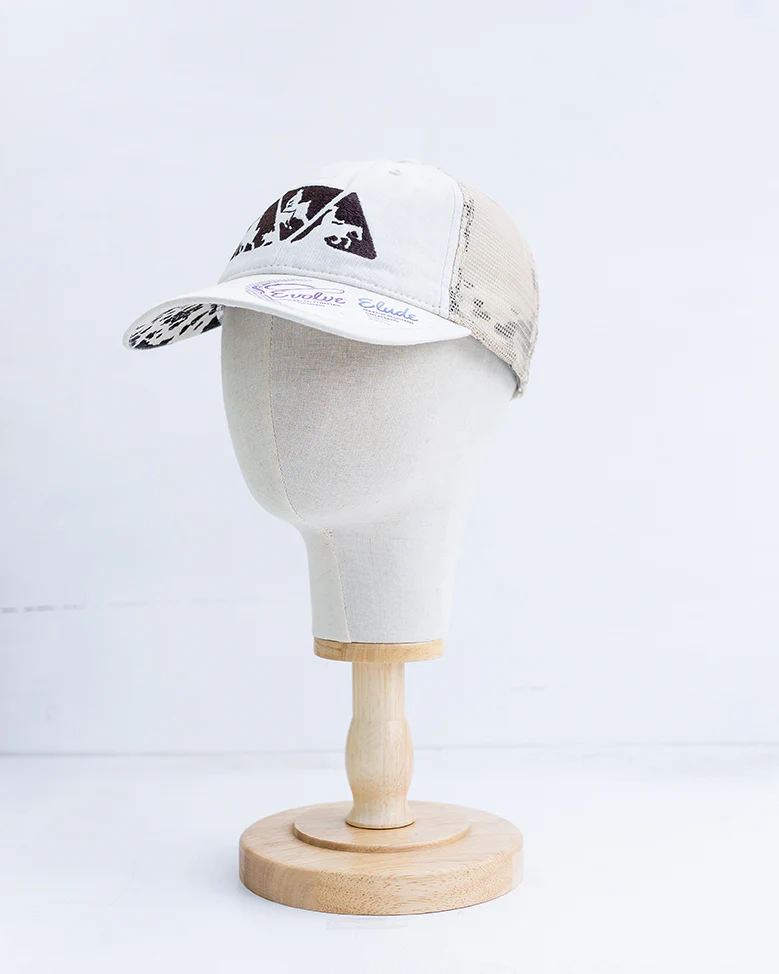 NRCHA Triangle Logo Cream & Brown Mesh Ponytail Hat