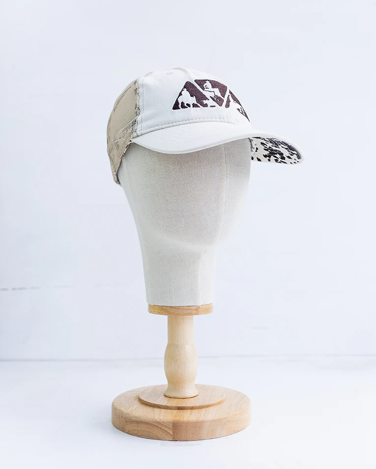 NRCHA Triangle Logo Cream & Brown Mesh Ponytail Hat - Image 2