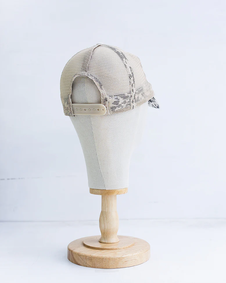 NRCHA Triangle Logo Cream & Brown Mesh Ponytail Hat - Image 3