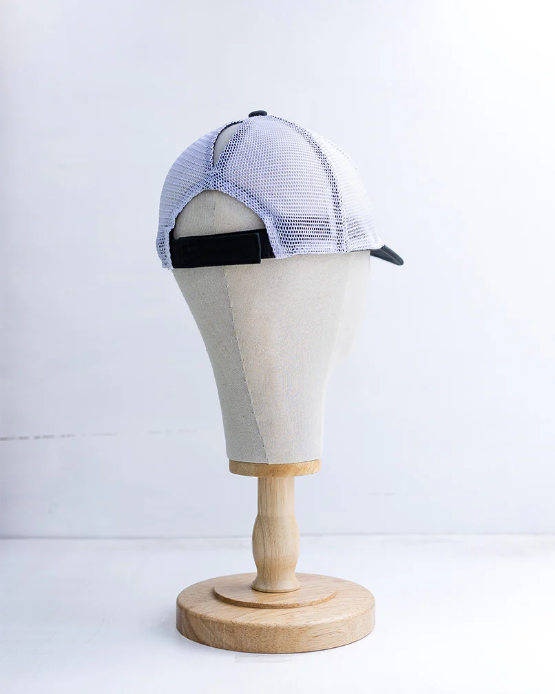 NRCHA Stacked Logo Black & White Mesh Ponytail Hat - Image 2
