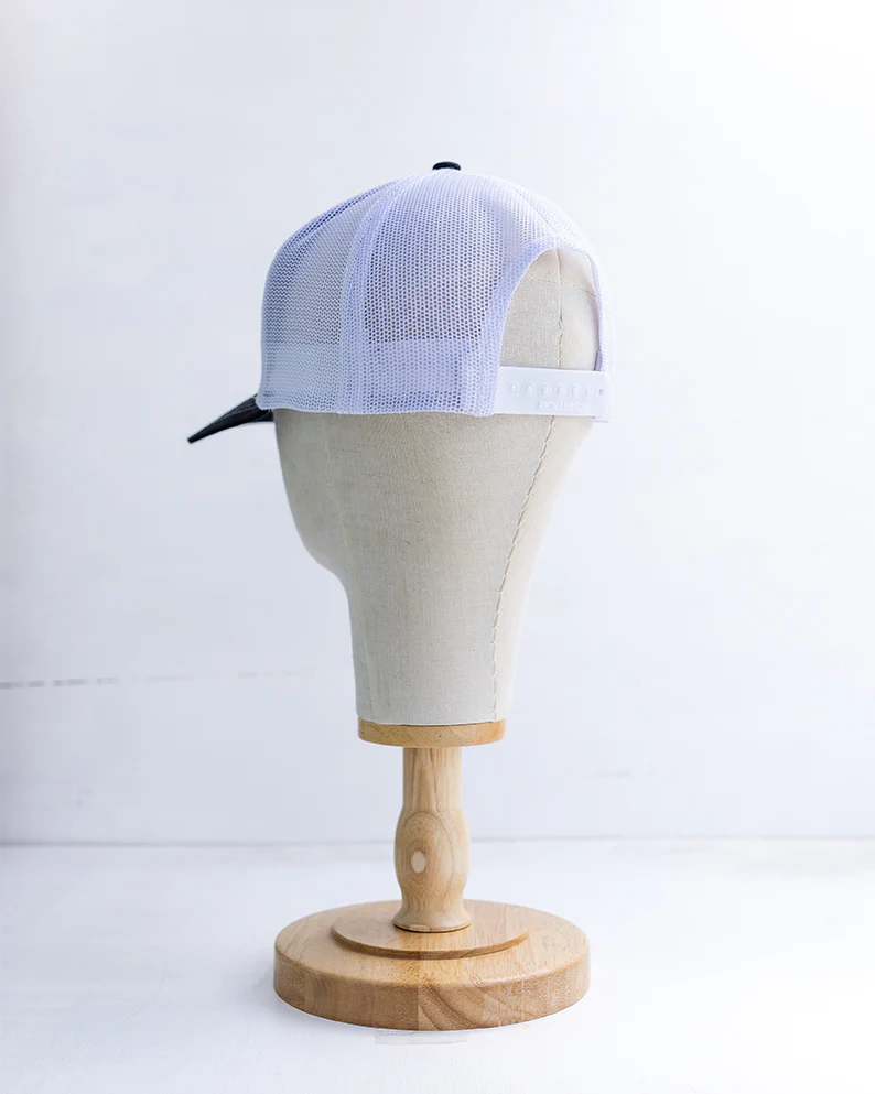NRCHA Watercolor Patch Retro Logo Black & White Mesh Hat - Image 2