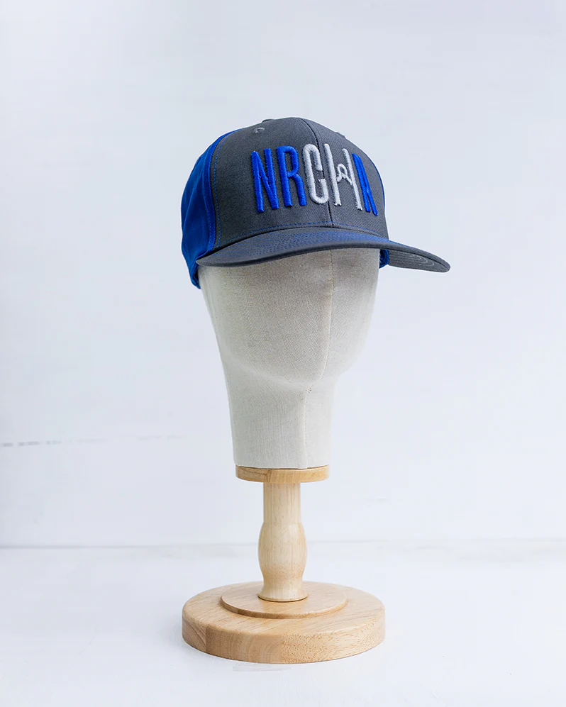 NRCHA Puff Logo Grey & Navy Solid Cloth Hat