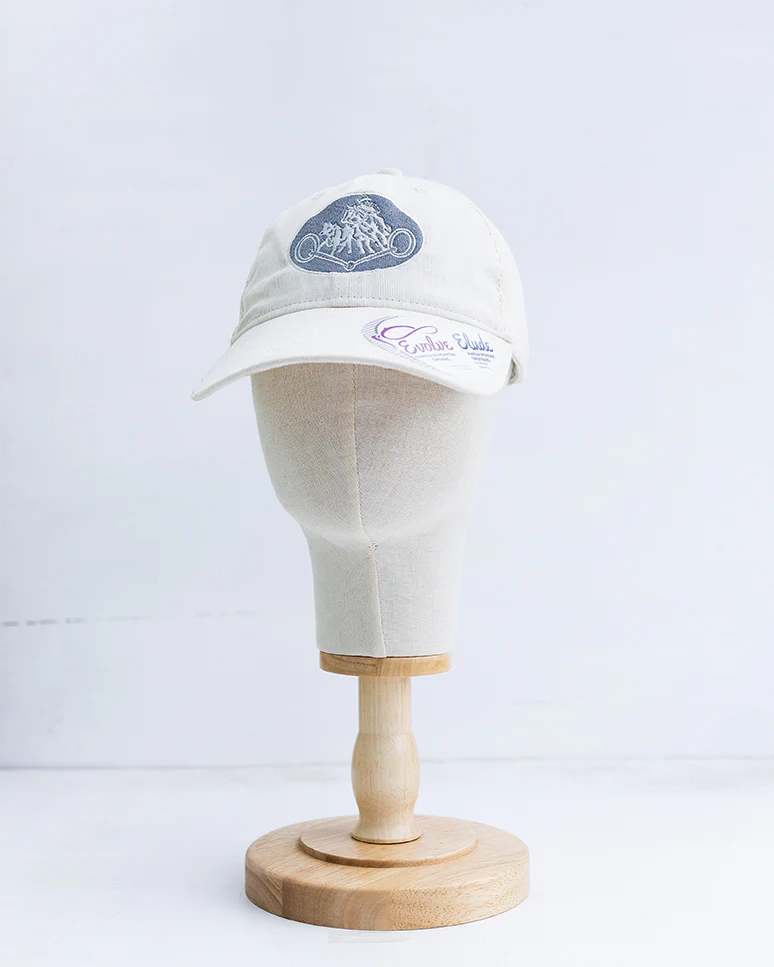 NRCHA Grey Retro Logo Cream Mesh Soft Ponytail Hat