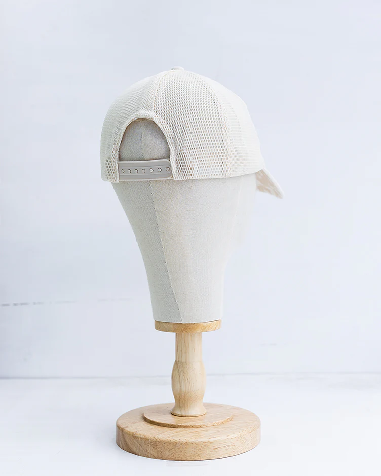 NRCHA Grey Retro Logo Cream Mesh Soft Ponytail Hat - Image 2