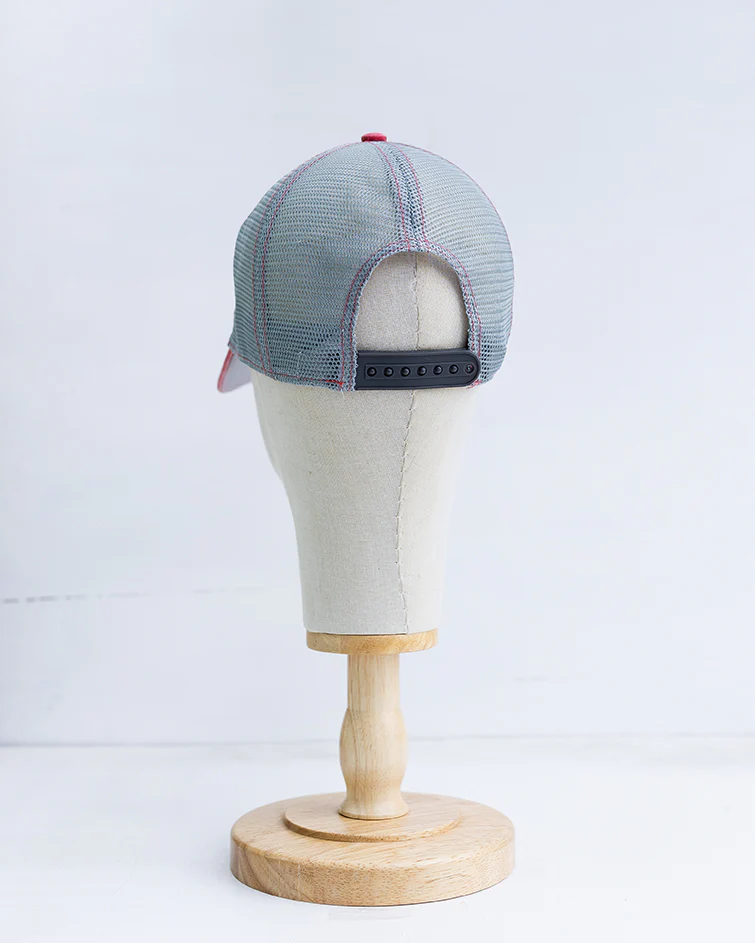 NRCHA Retro Logo Washed Red, Black & Grey Mesh Hat - Image 3