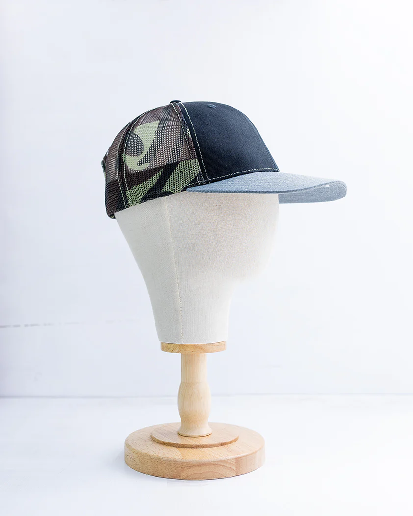 NRCHA Stacked Logo Black, Grey & Camo Mesh Hat - Image 2