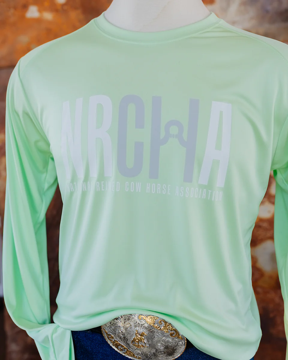 NRCHA Unisex Paragon Performance Lime Long Sleeve Crew Neck Tee - Image 2