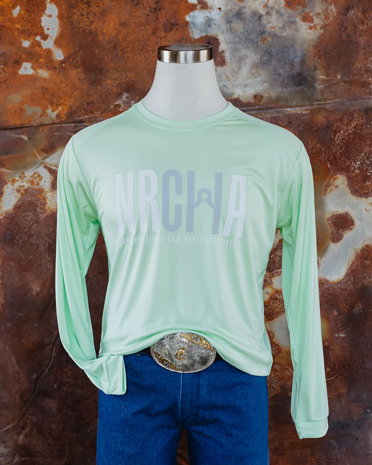 NRCHA Unisex Paragon Performance Lime Long Sleeve Crew Neck Tee - Image 3