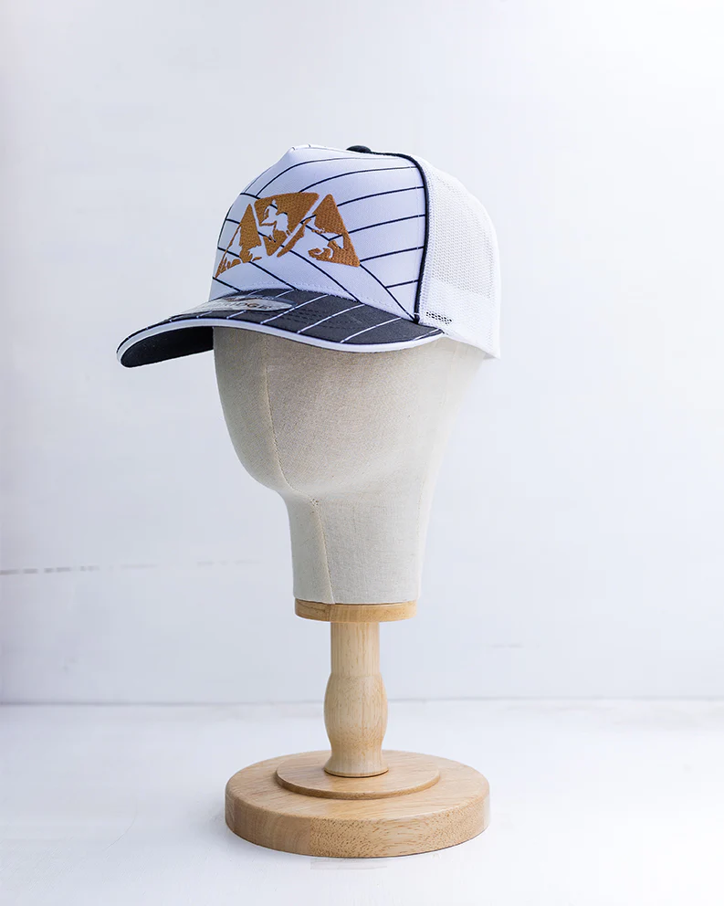 NRCHA Triangle Logo White & Black Stripe Mesh Hat