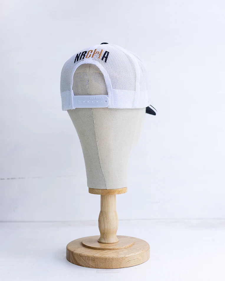 NRCHA Triangle Logo White & Black Stripe Mesh Hat - Image 2
