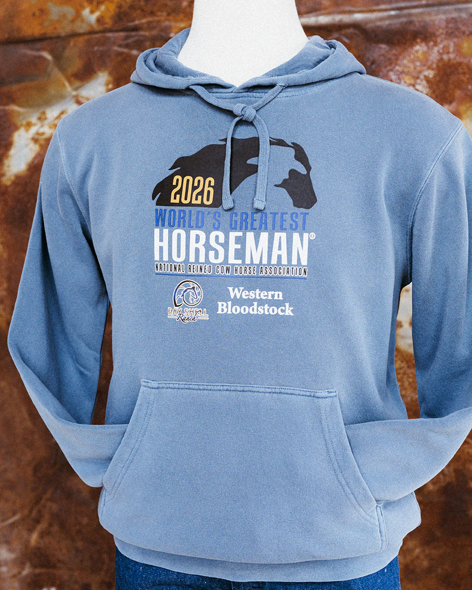 NRCHA WGH 2026 Men's Slate Blue Hoodie - Image 2