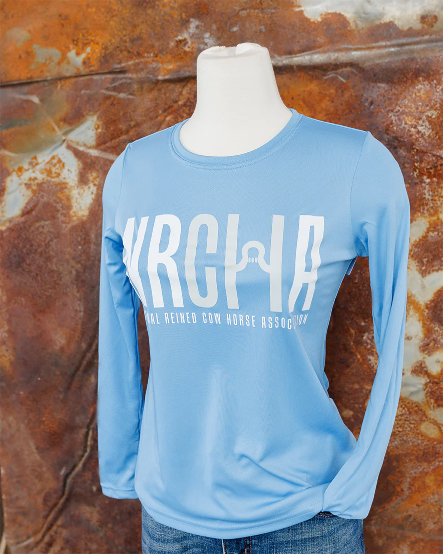 NRCHA Women's Light Blue Sun Crew Neck Shirt