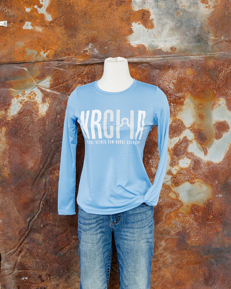 NRCHA Women's Light Blue Sun Crew Neck Shirt - Image 2
