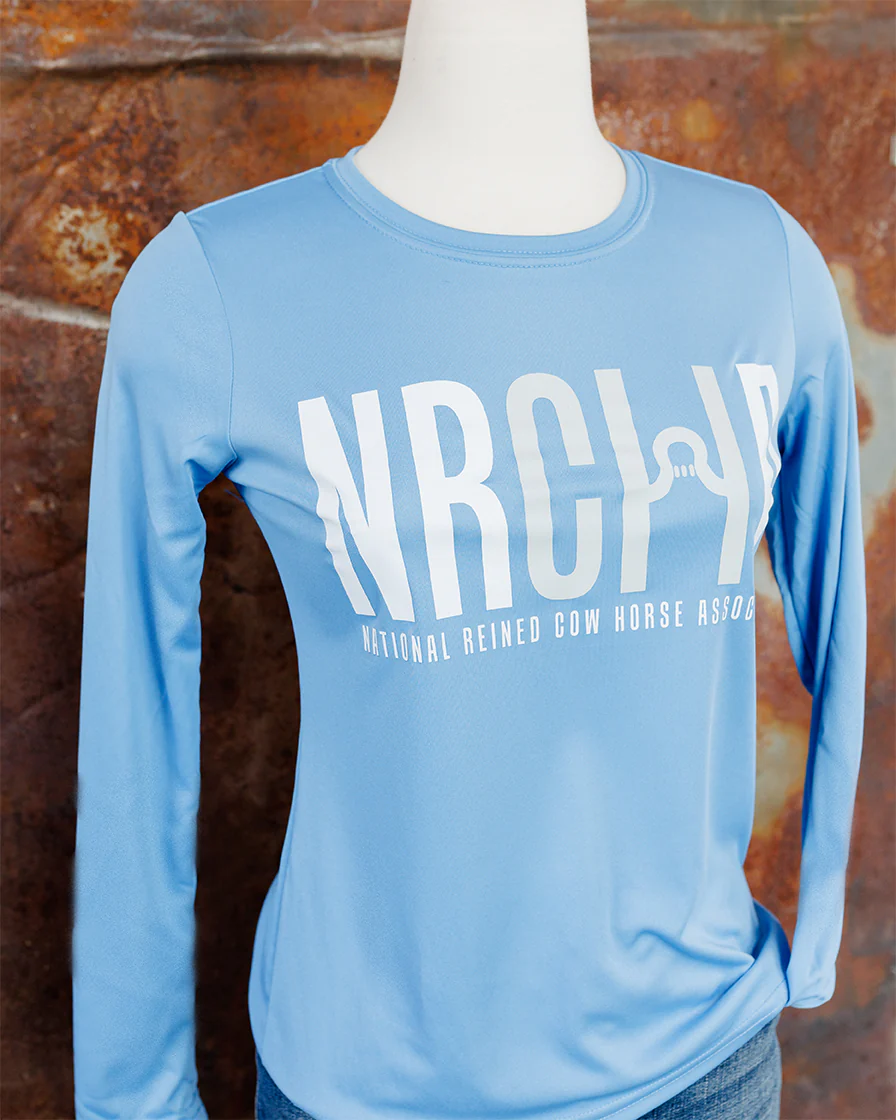 NRCHA Women's Light Blue Sun Crew Neck Shirt - Image 3
