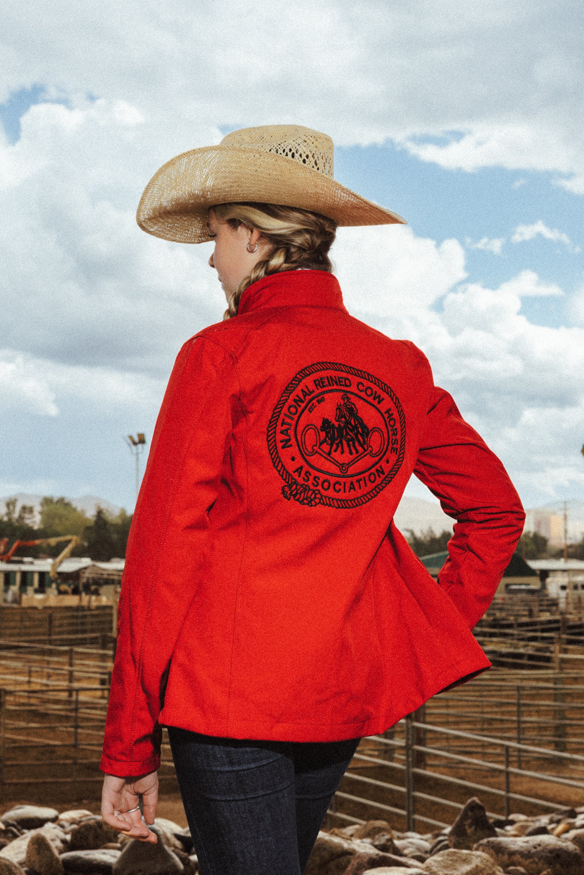 Women's NRCHA Retro Logo Rich Red Jacket - Image 3