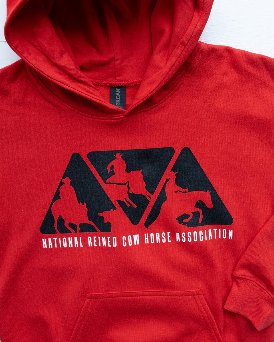 Youth NRCHA Red Triangle Logo Hoodie - Image 3